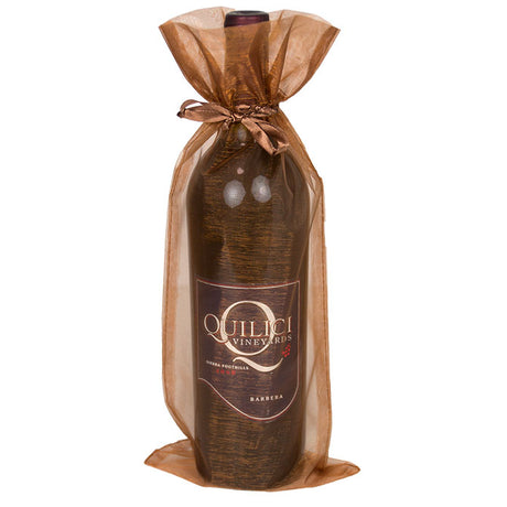Copper - Flat Organza Wine Bag -  6-1/2 x 15"