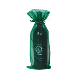 Hunter Green - Flat Organza Wine Bag -  6-1/2 x 15"