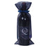 Navy - Flat Organza Wine Bag -  6-1/2 x 15"