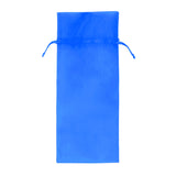 Royal Blue - Flat Organza Wine Bag - 6-1/2 x 15"