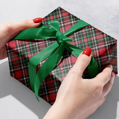 Red Gold Holographic Plaid - Gift Wrap — additional view b