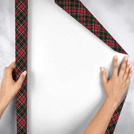 Red Gold Holographic Plaid - Gift Wrap — additional view e