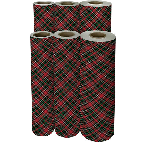 Red Gold Holographic Plaid - Gift Wrap — additional view f