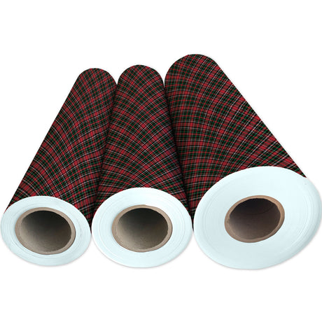 Red Gold Holographic Plaid - Gift Wrap — additional view g