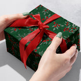 Holiday Floral Green Gift Wrap - XB641.1b.jpg
