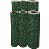 Holiday Floral Green Gift Wrap - XB641.1f.jpg
