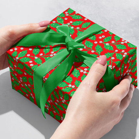 Elegant Holly Red - Gift Wrap — additional view b