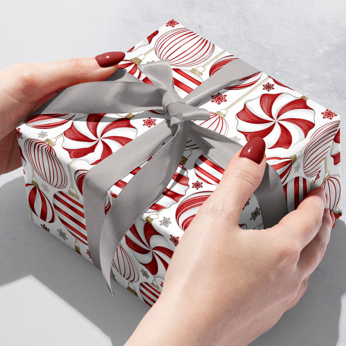 Red & White Ornaments Gift Wrap - XB843.1b.jpg