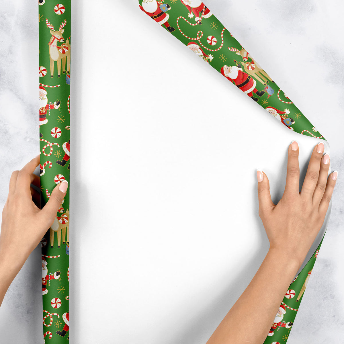 Jolly Santa Green Gift Wrap - XB851.1e.jpg