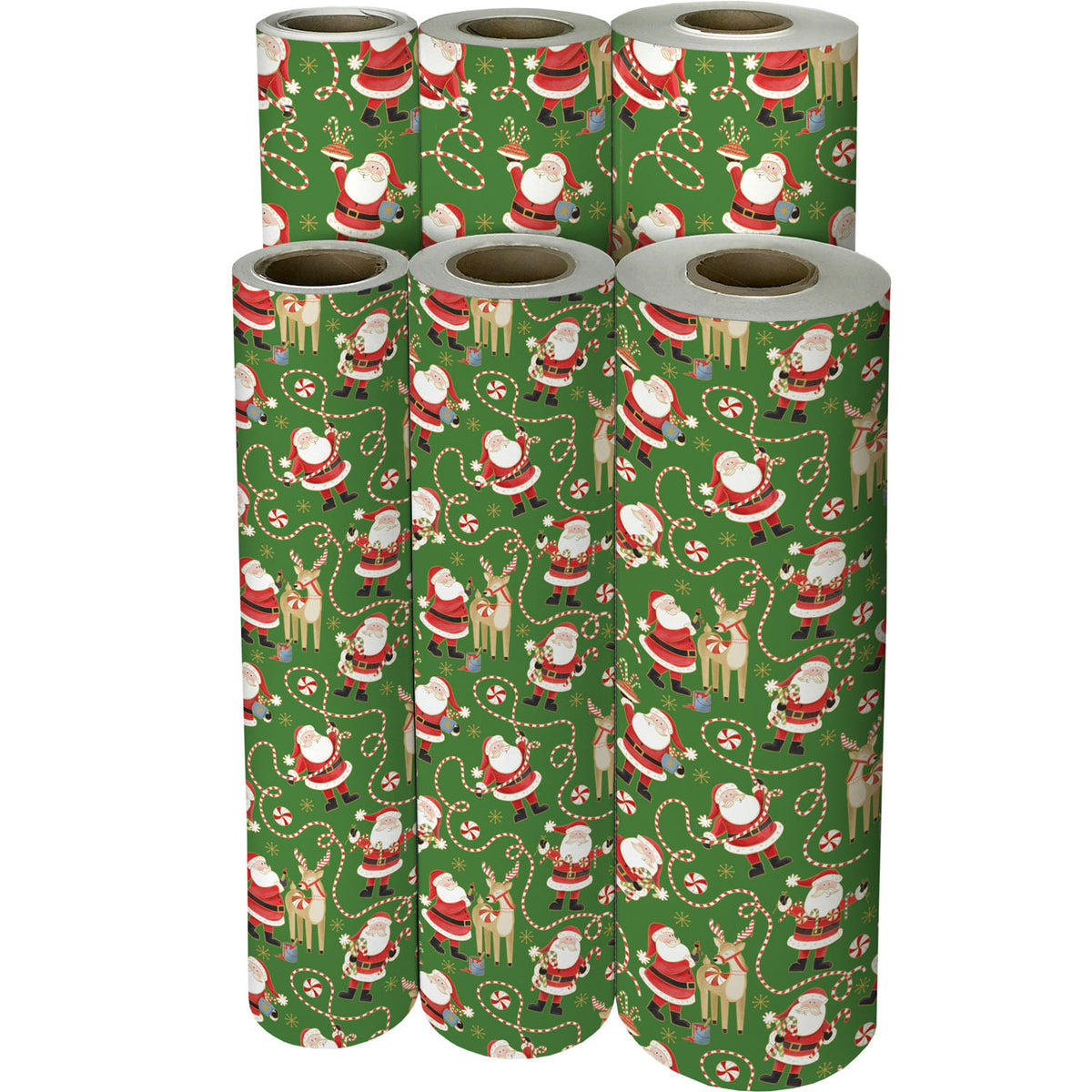 Jolly Santa Green Gift Wrap - XB851.1f.jpg