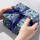 Hanukkah Greetings Silver Gift Wrap - XB855.1b.jpg