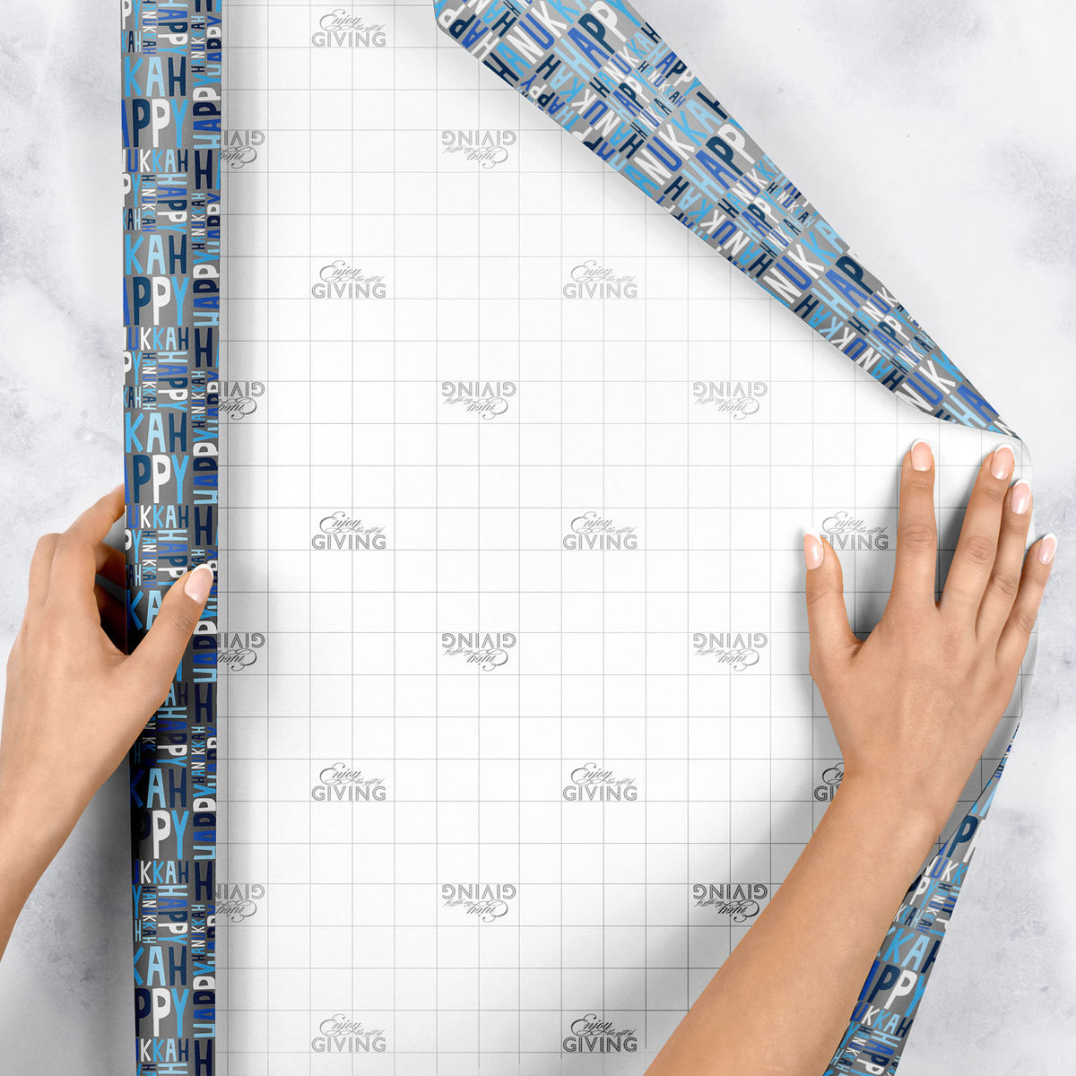 Hanukkah Greetings Silver Gift Wrap - XB855.1e.jpg