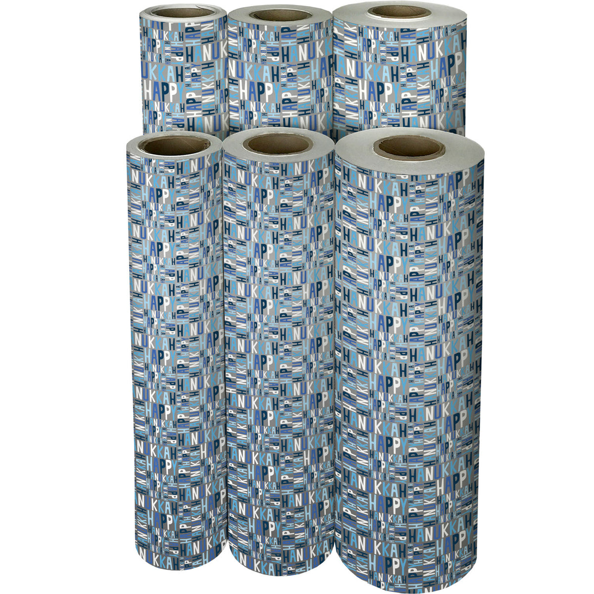 Hanukkah Greetings Silver Gift Wrap - XB855.1f.jpg