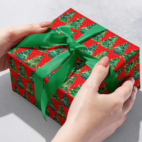 Christmas Trees Red Gift Wrap - XB868.1b.jpg