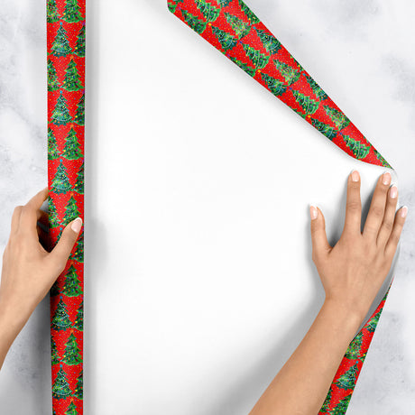 Christmas Trees Red Gift Wrap - XB868.1e.jpg