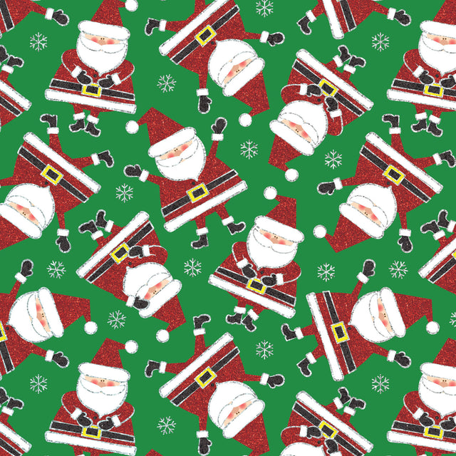 Sparkling Santa Green Gift Wrap - XB882.1a.jpg