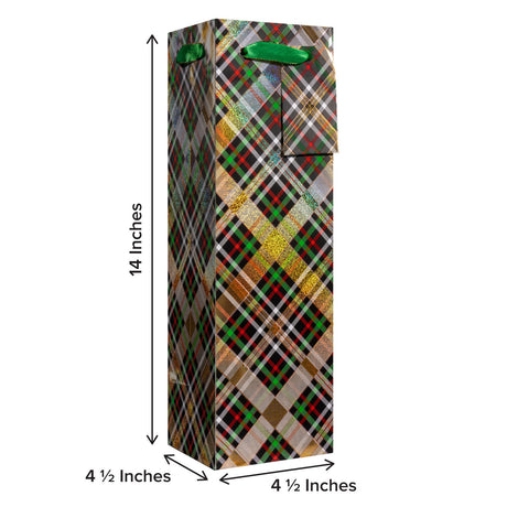 Gold Holographic Plaid - Wine Bag — additional view b