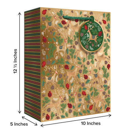 Reindeer Tapestry Gold Gift Bag - XGBL561.1b.jpg