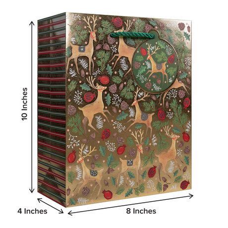 Reindeer Tapestry Gold Gift Bag - XGBM561.1b.jpg