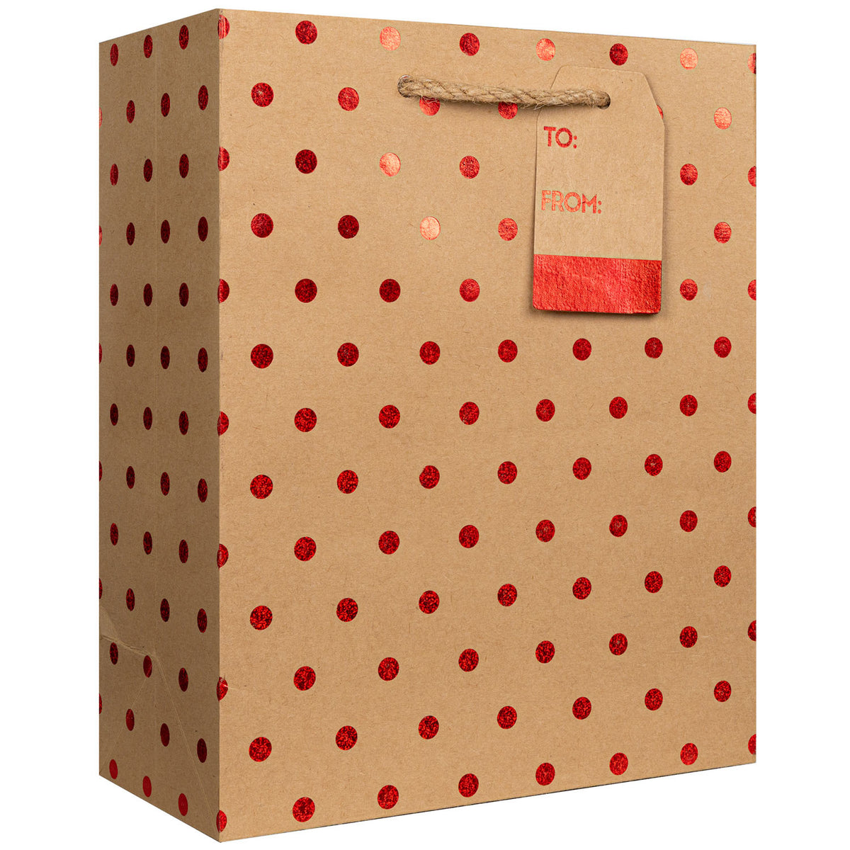 Red Dots on Kraft - Gift Bag — primary image