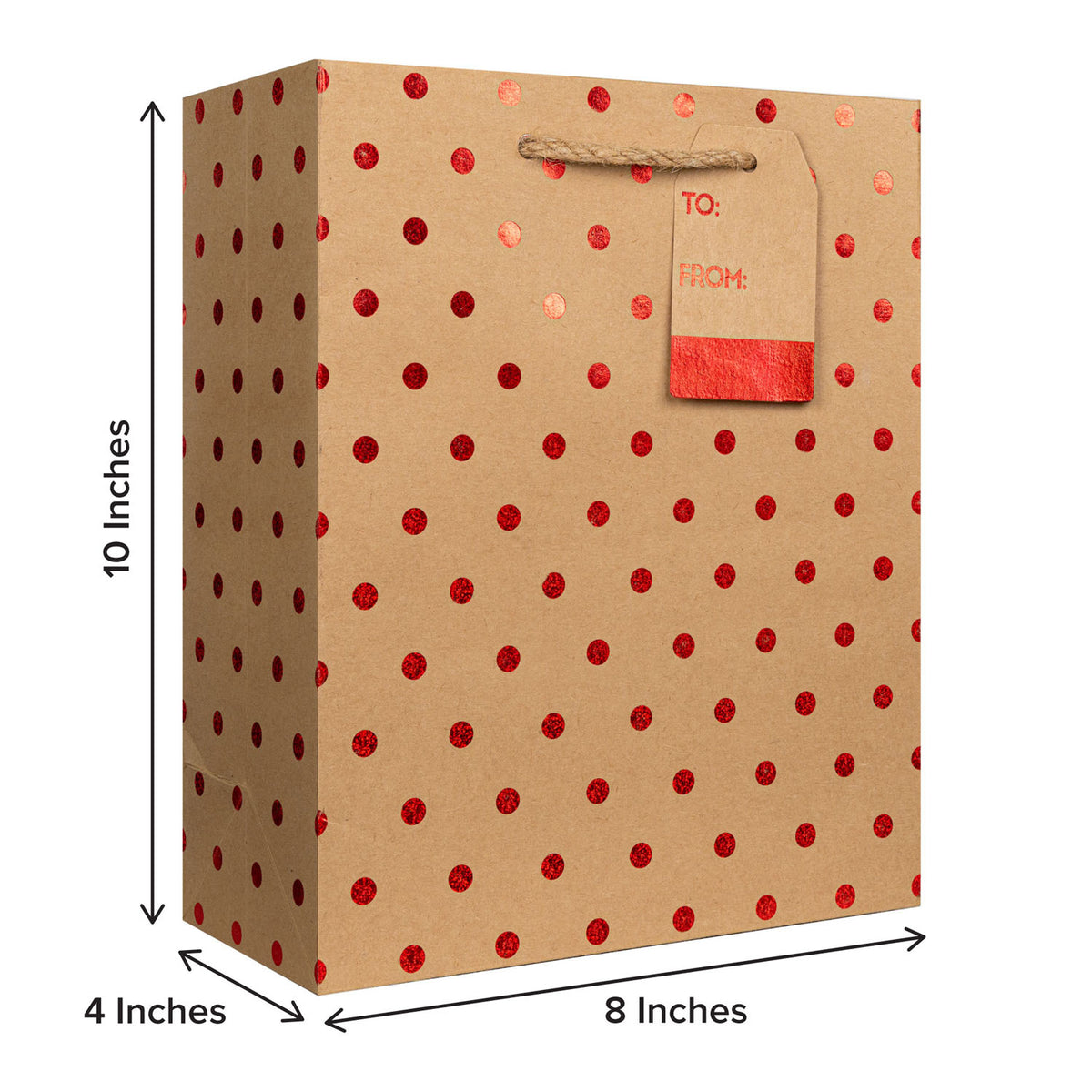 Red Dots on Kraft - Gift Bag — additional view b