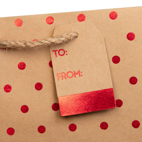 Red Dots on Kraft - Gift Bag — additional view c