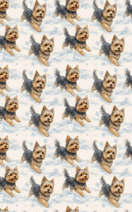 Dashing Through the Snow - Yorkshire Terrier Wrapping Paper