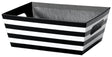Black & White Stripes - Basket Tray - 9 x 7 x 3-1/2"