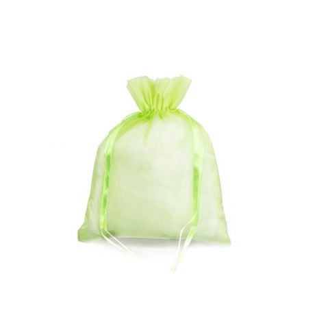 Neon Green - Flat Organza Bag - 6 x 10"