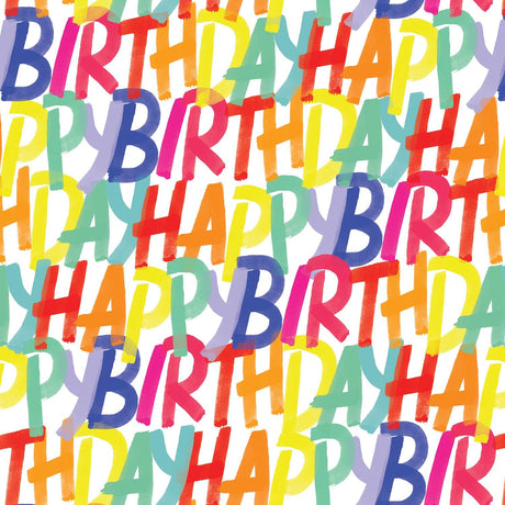 Rainbow Birthday - Gift Wrap - Roll (30" x 5 ft.)