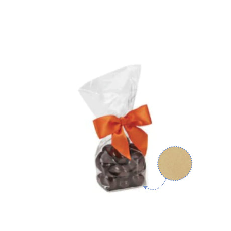 Clear - Hard Bottom Candy Bag - Kraft Insert - 2-1/8 x 1-3/4 x 7"