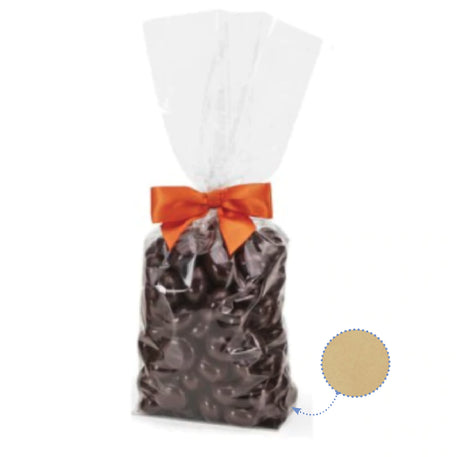 Clear - Hard Bottom Candy Bag - Kraft Insert - 4 x 2-1/2 x 13"