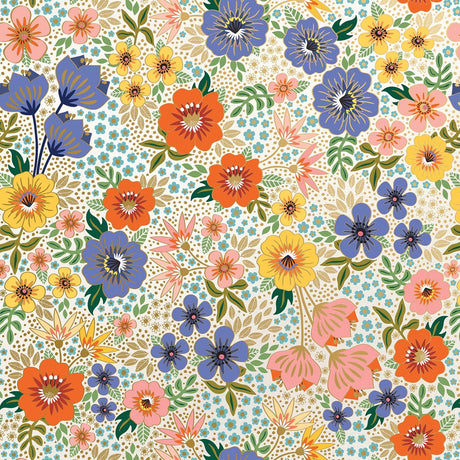 Golden Floral - Gift Wrap - Roll (30" x 5 ft.)