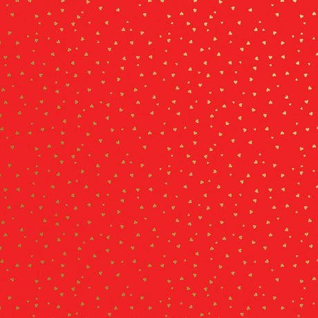 Gold Red Hearts - Gift Wrap - Roll (30" x 5 ft.)