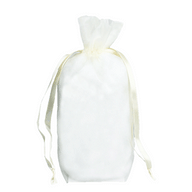 Ivory - Cardboard Bottom Organza Bag - 5 x 2-1/2 x 8""