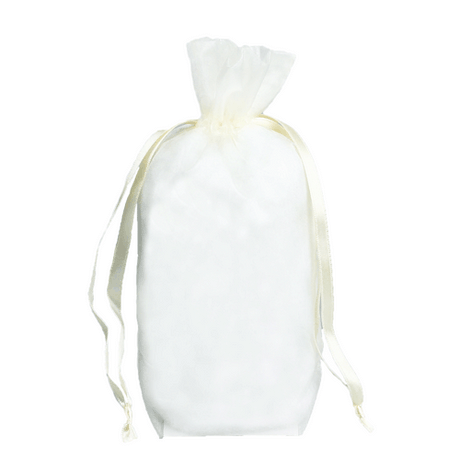 Ivory - Cardboard Bottom Organza Bag - 5 x 2-1/2 x 8""