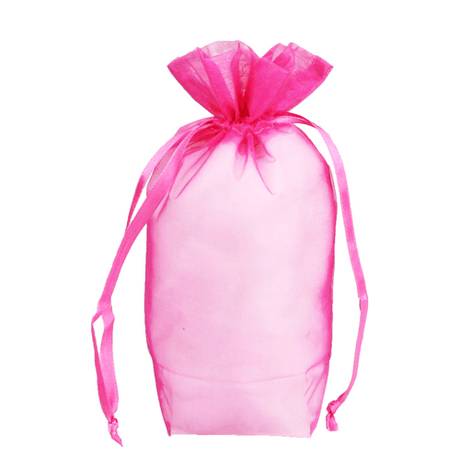 Hot Pink - Cardboard Bottom Organza Bag - 5 x 2-1/2 x 8""