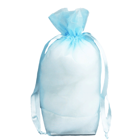 Light Blue - Cardboard Bottom Organza Bag - 5 x 2-1/2 x 8""