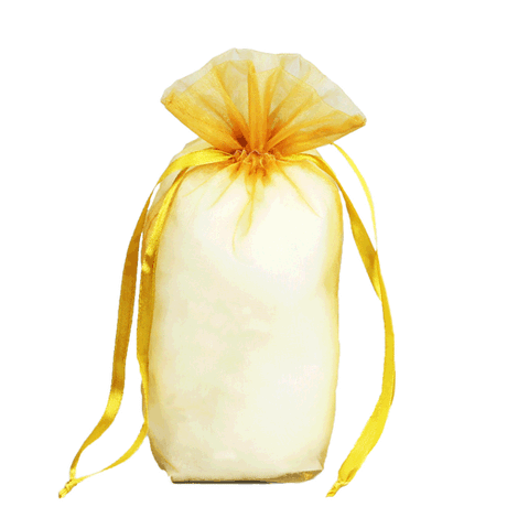 Gold - Cardboard Bottom Organza Bag - 5 x 2-1/2 x 8""