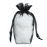 Black - Cardboard Bottom Organza Bag - 5 x 2-1/2 x 8""