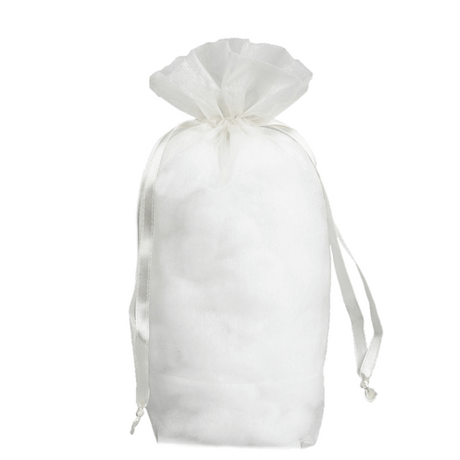 White - Cardboard Bottom Organza Bag - 8 x 4 x 10"