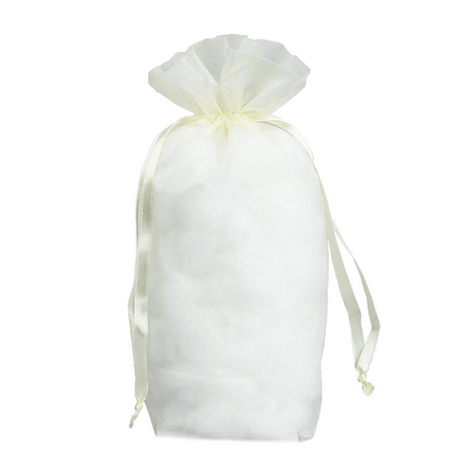 Ivory - Cardboard Bottom Organza Bag - 6 x 3 x 9-1/2"