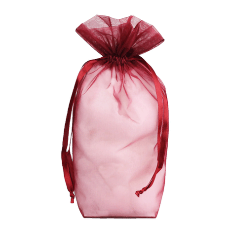 Burgundy - Cardboard Bottom Organza Bag - 6 x 3 x 9-1/2"