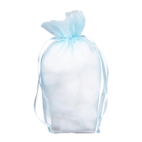 Light Blue - Cardboard Bottom Organza Bag - 6 x 9-1/2"