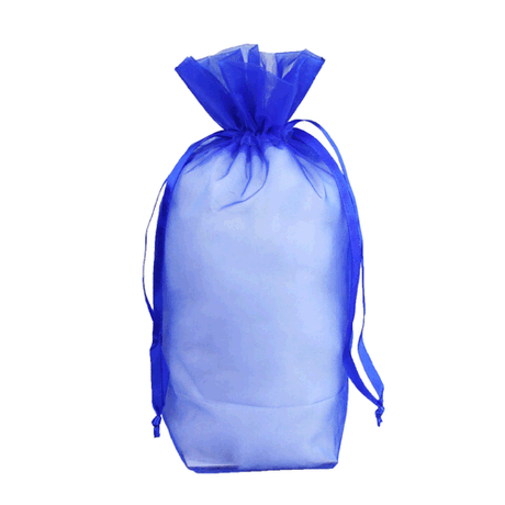Royal Blue - Cardboard Bottom Organza Bag - 6 x 3 x 9-1/2"