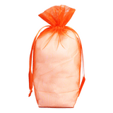 Orange - Cardboard Bottom Organza Bag - 6 x 3 x 9-1/2"