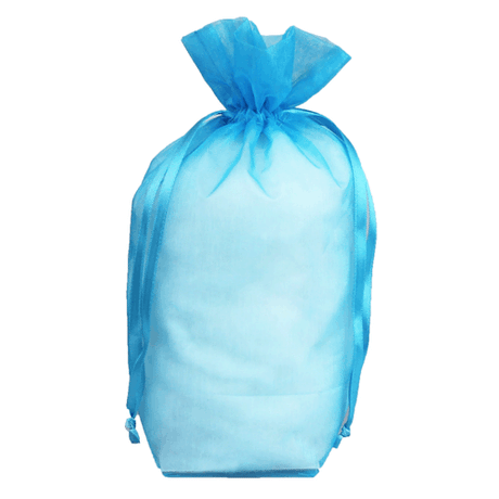 Turquoise - Cardboard Bottom Organza Bag - 6 x 3 x 9-1/2"
