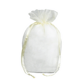 Ivory - Cardboard Bottom Organza Bag - 8 x 10"