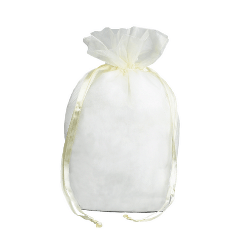 Ivory - Cardboard Bottom Organza Bag - 8 x 4 x 10"