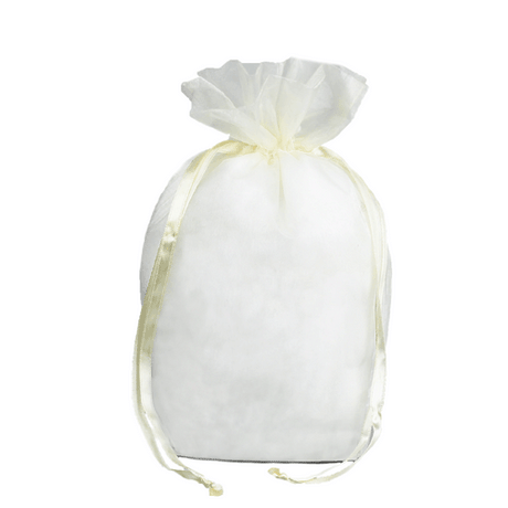 Ivory - Cardboard Bottom Organza Bag - 8 x 4 x 10"